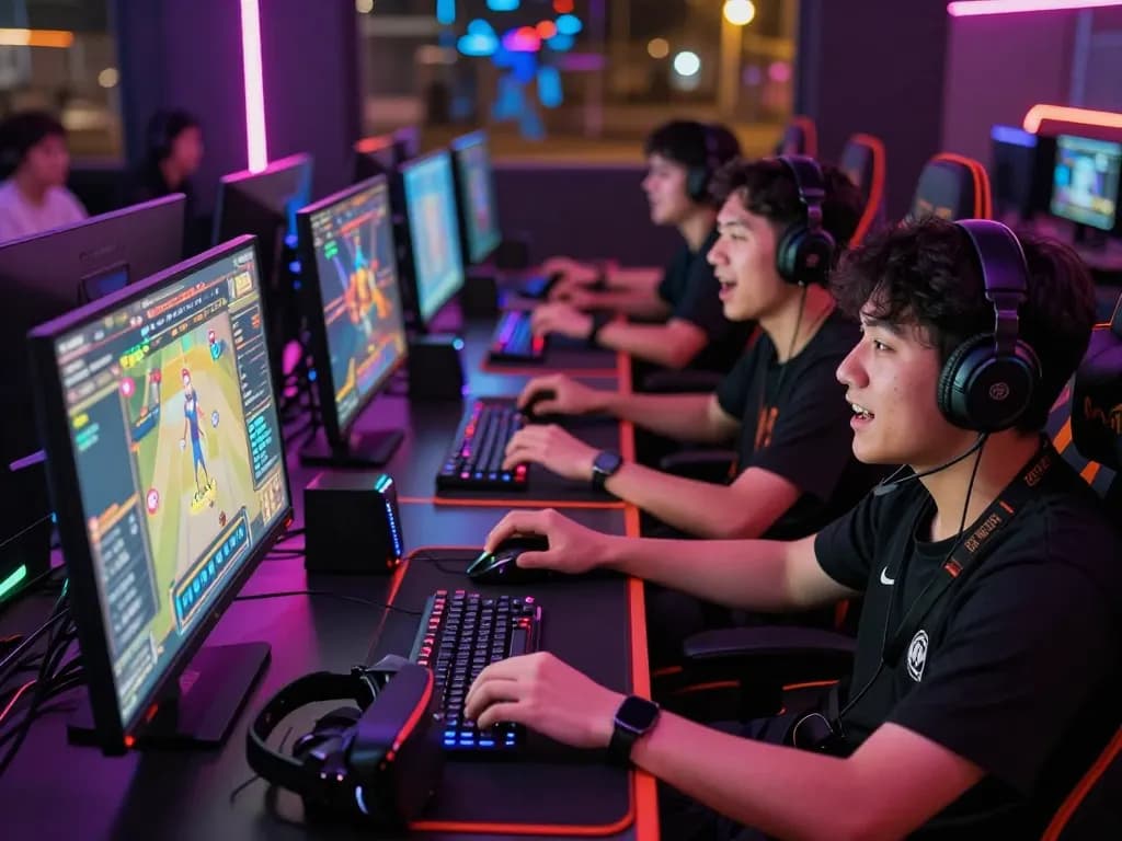 Togel Online gaming players immersed in vibrant digital environment