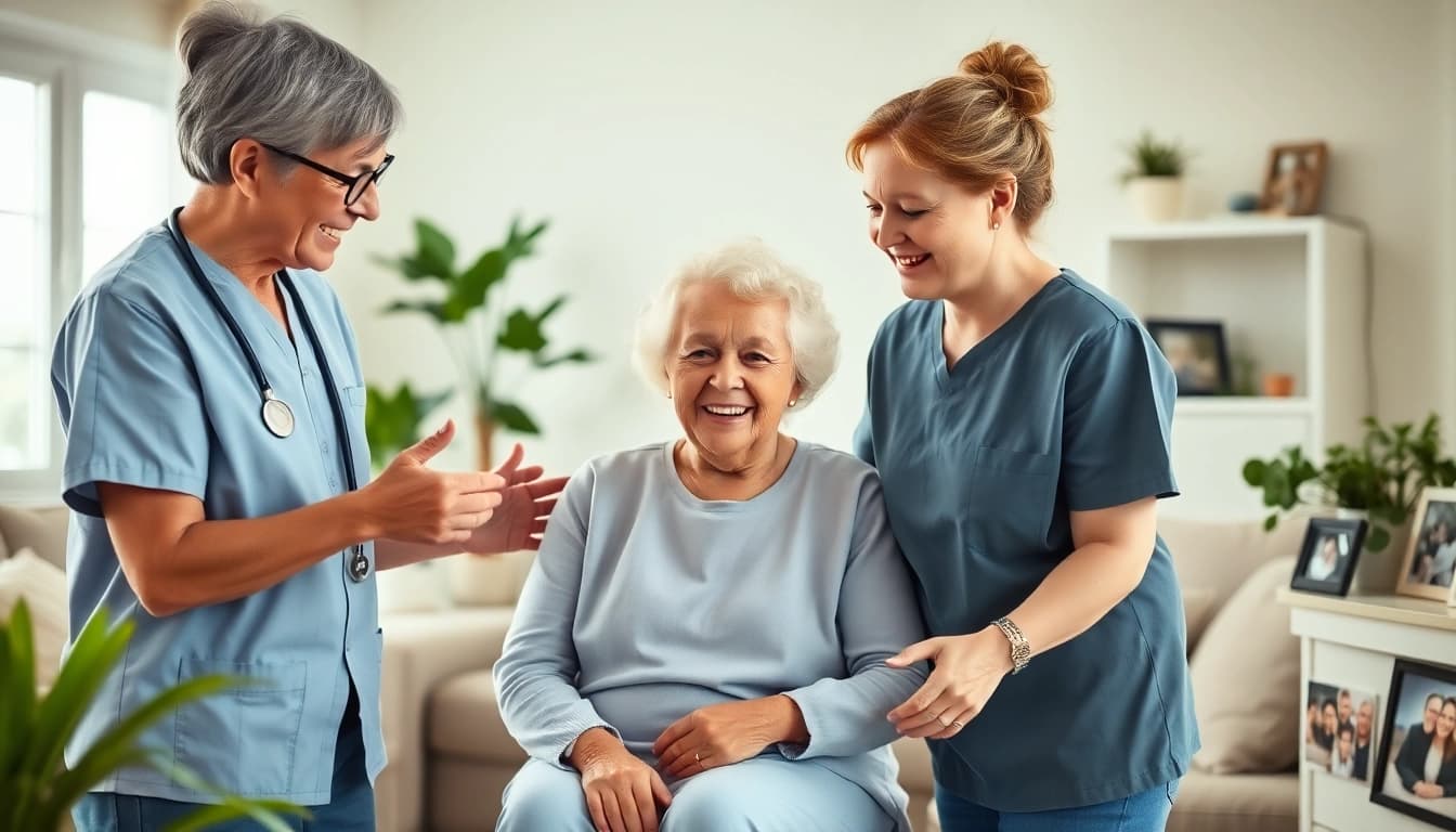 Senior caregivers austin tx providing compassionate support to elderly clients in a warm home setting.