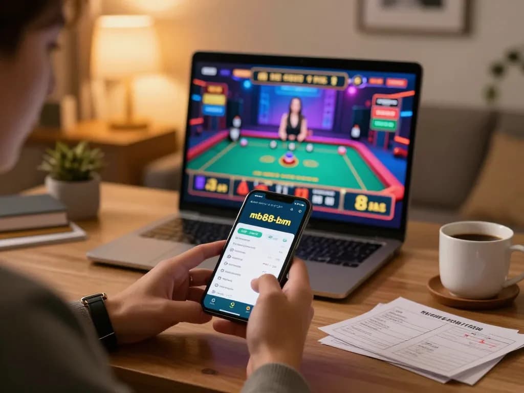 Engaging gameplay on mb88-bm mobile app showcasing live dealer game action in a cozy setting.