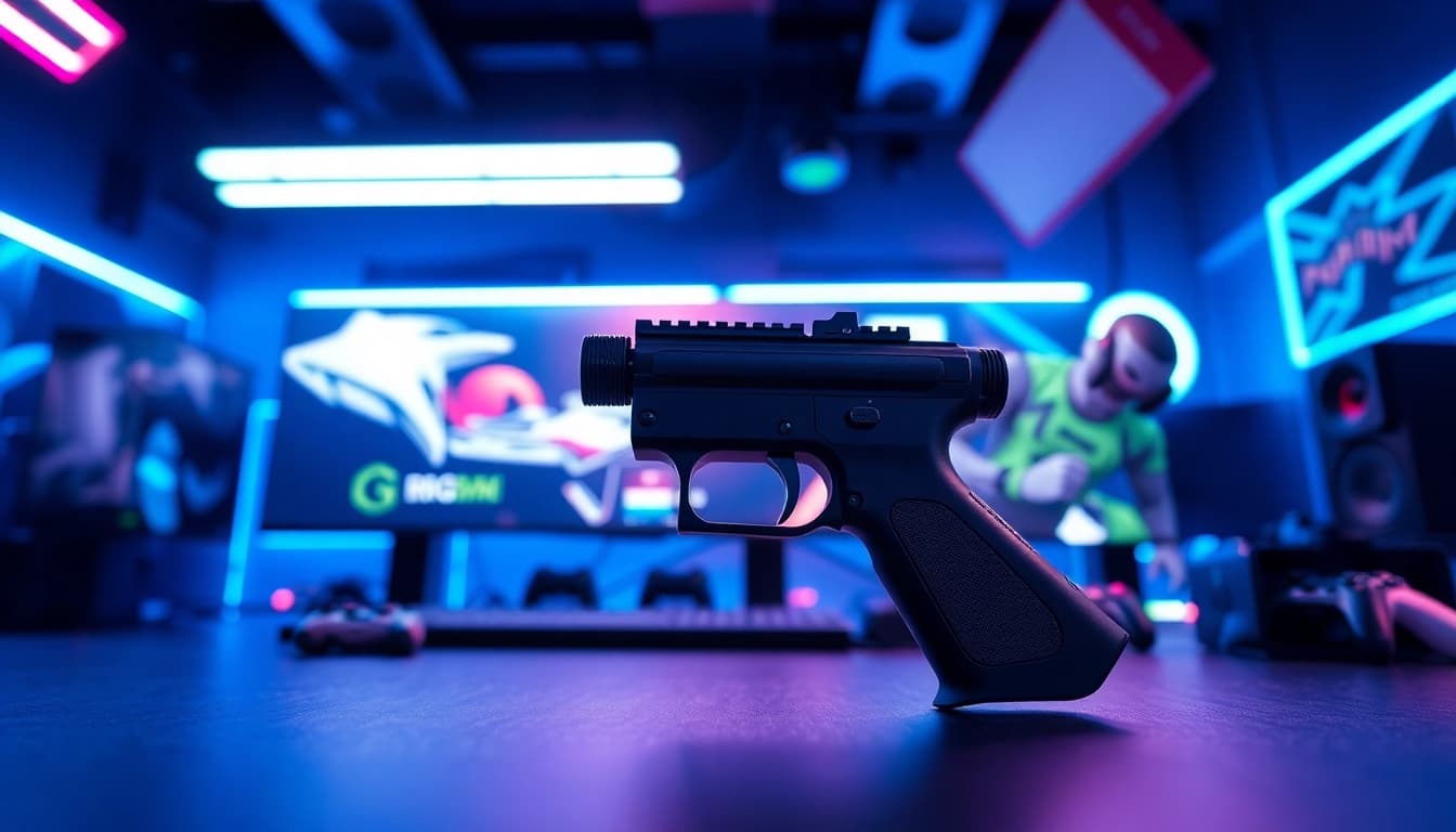 Showcase of the best ar trigger with detailed textures in a dynamic gaming setup.
