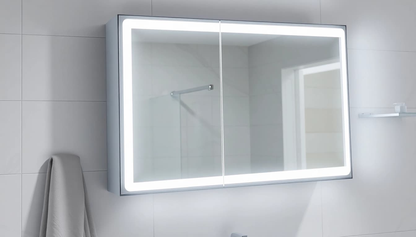 Erleben Sie den stilvollen sonni Spiegelschrank mit eleganter Beleuchtung und durchdachtem Design.