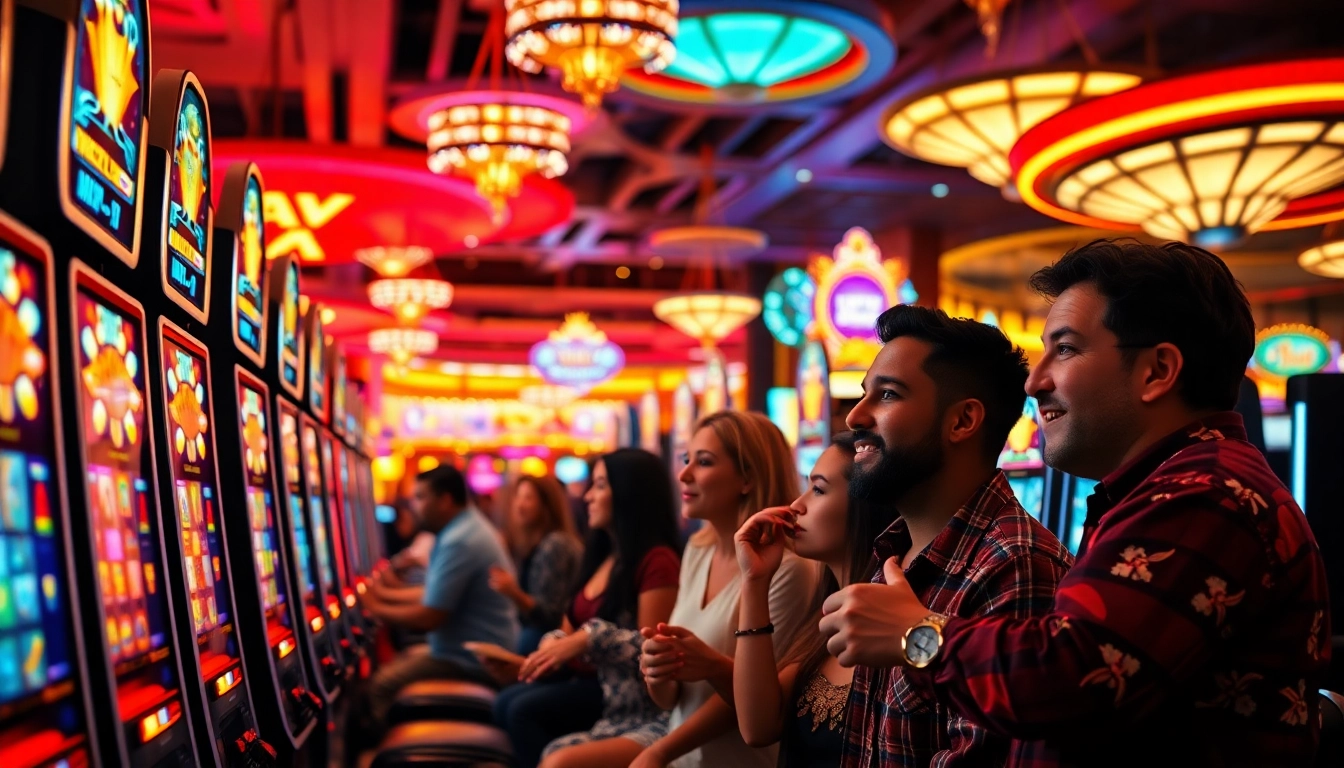 Permainan situs slot yang menarik dengan berbagai mesin di kasino mewah.