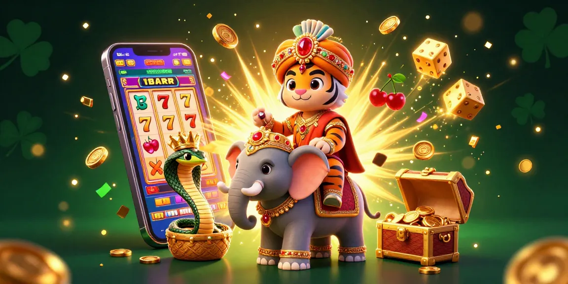 Engage in thrilling เว็บสล็อต gameplay with the maharaja tiger and jewel-encrusted elephant amid a vibrant jackpot explosion.
