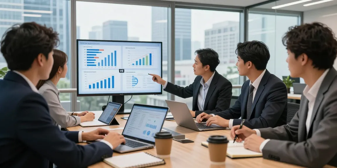 Collaboration on EE vs Three business plans in a modern office environment
