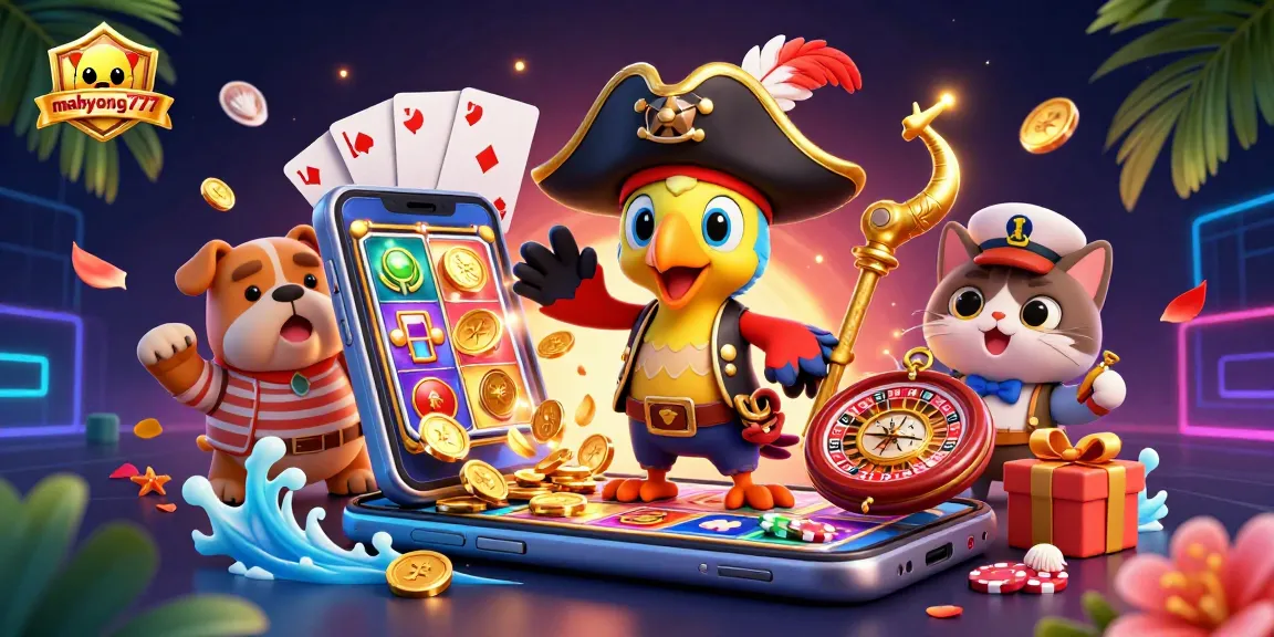 Experience mahyong777 gameplay with a vibrant 3D scene capturing the thrill of casino slots.