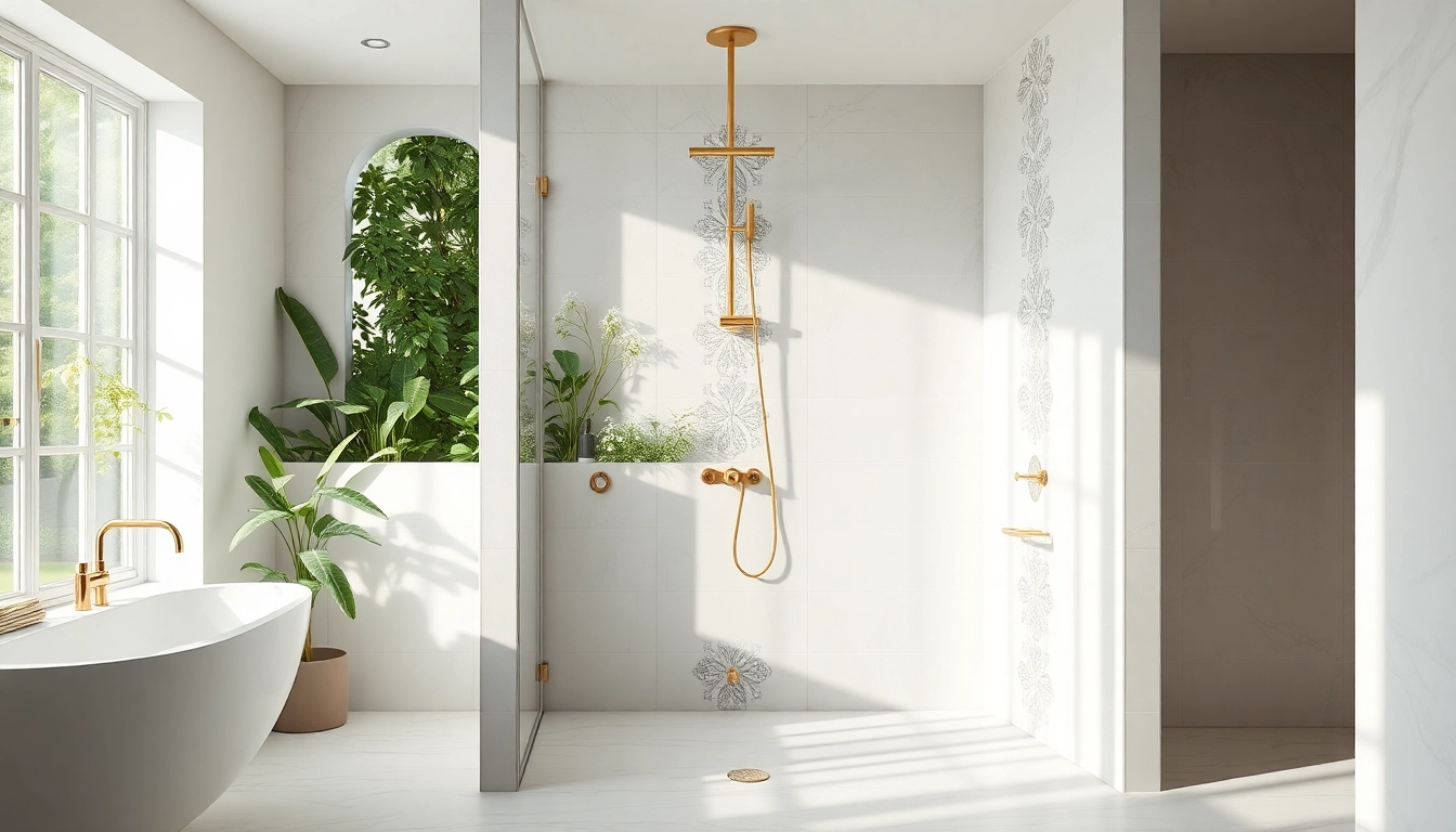 Discover elegant showers Australia showcasing a modern bathroom with sleek fixtures and bright ambiance.