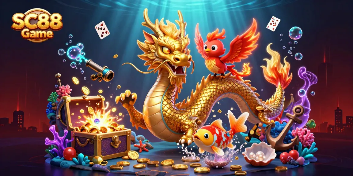 Experience dynamic gameplay with SC88 Game featuring a golden dragon and vibrant casino elements.