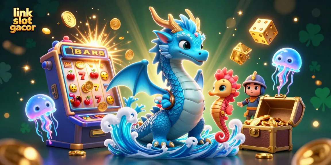 Engage with thrilling link slot gacor action in vibrant casino-themed 3D illustration, showcasing dynamic characters and games.