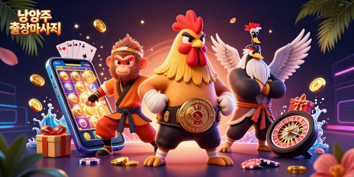 Experience 남양주출장마사지 with vibrant slot games and dynamic characters amid a colorful casino scene.