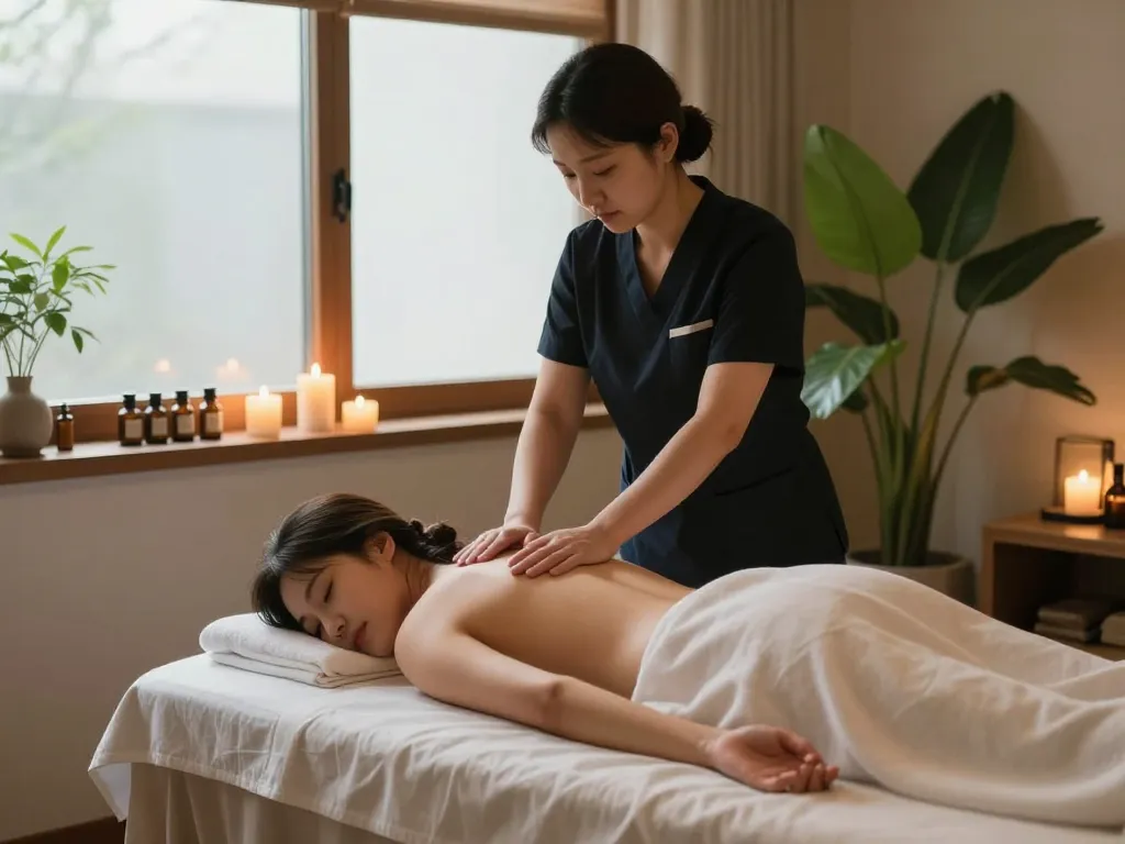 Experience a soothing 역삼동마사지 in a tranquil spa setting, showcasing relaxation and wellness.