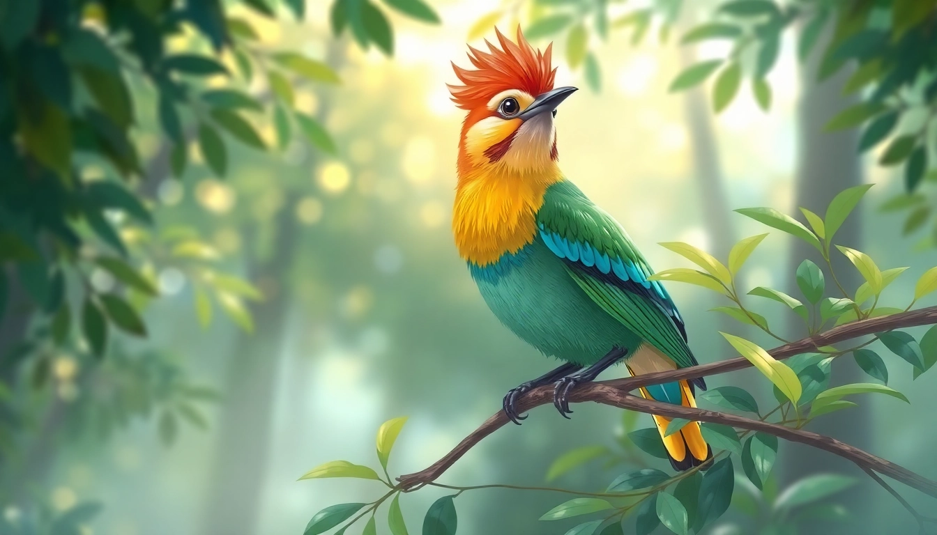 Sora bird gracefully perched in a lush green setting, showcasing vibrant colors and natural beauty.
