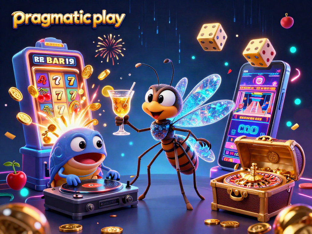 Experience winning thrills with pragmatiac play in this vibrant casino illustration.