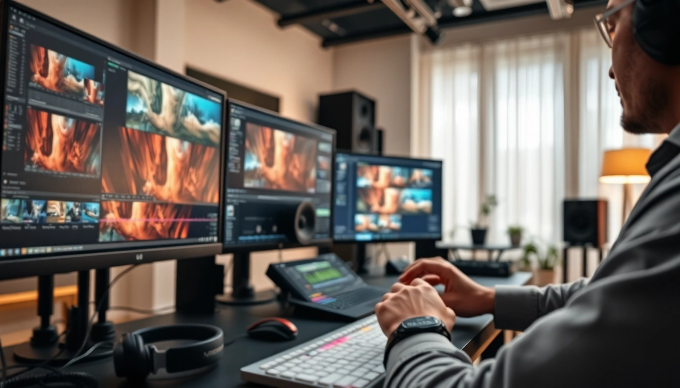 Enhance your projects through professional post-production & editing techniques in a vibrant studio.