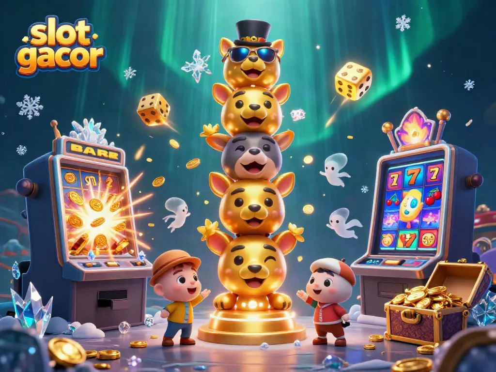 Experience the excitement of slot gacor with vibrant 3D casino characters and dynamic gaming elements.