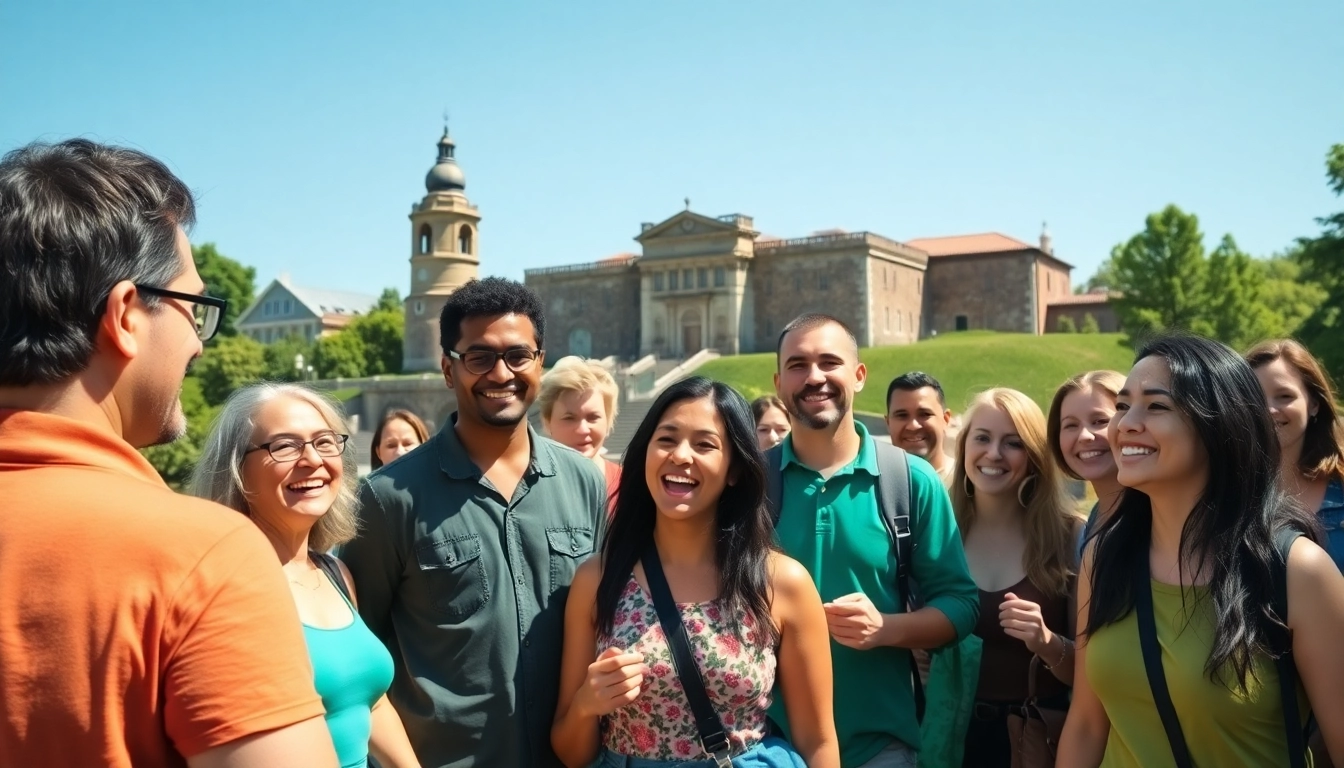 Join the engaging Clarksburg tours, featuring vibrant interactions at a historic site.