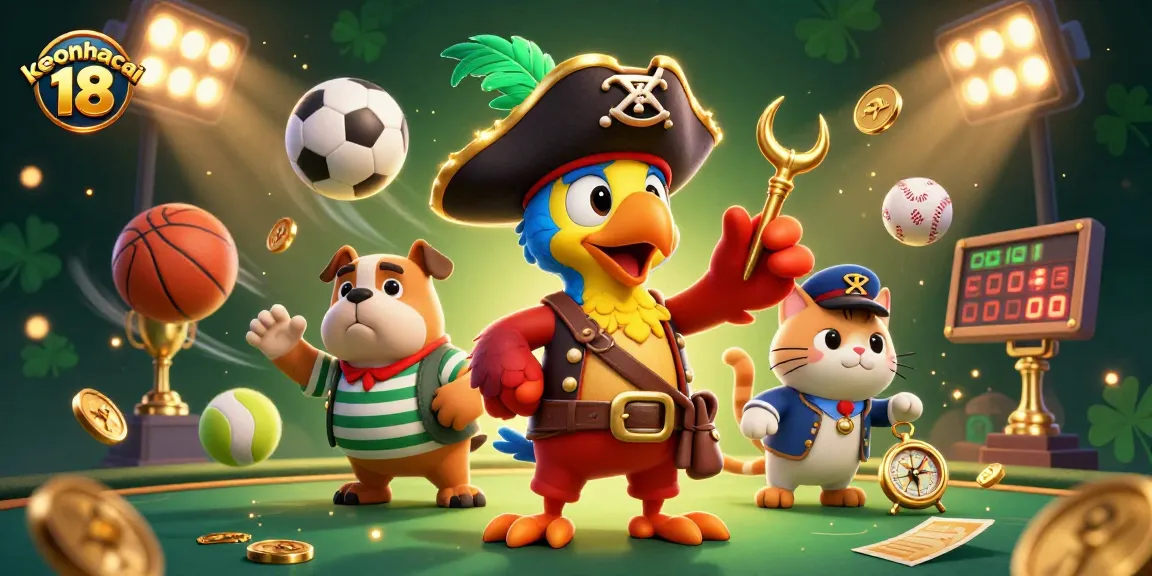 Experience the thrill of keonhacai 18 with vibrant 3D casino characters and dynamic sports elements.
