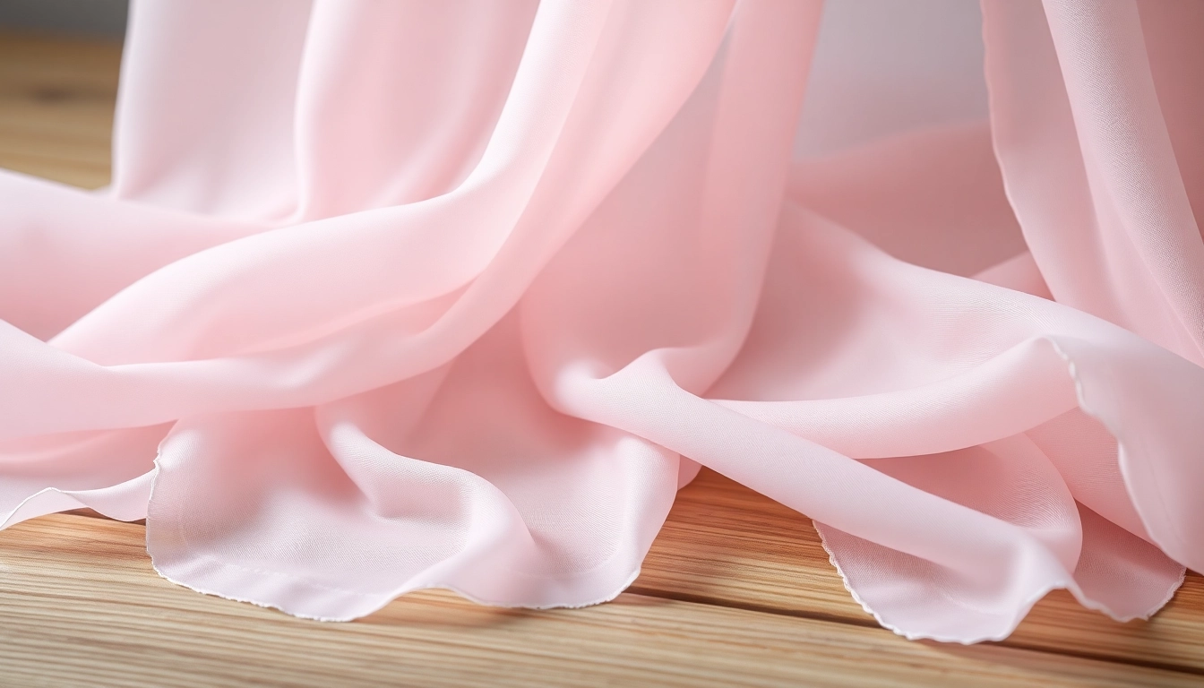 Chiffon stof met elegante, zachte textuur die de elegantie van mode benadrukt.