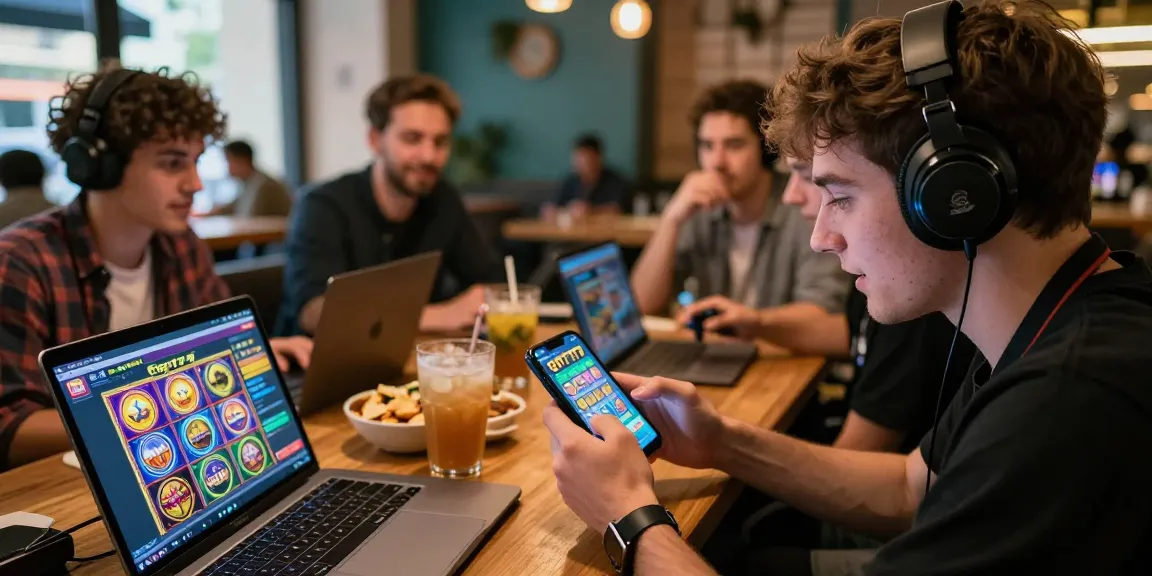 Pengalaman bermain slot online di CR777 dengan pemain antusias dan suasana kafe yang nyaman.