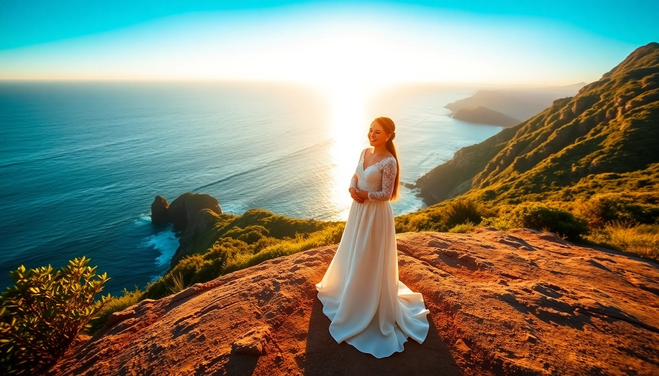 A beautiful couple celebrating their love with breathtaking scenery as captured by a Big Sur wedding photographer.