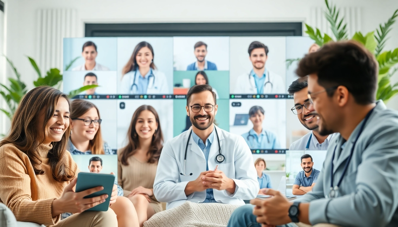 Engaging in an affordable online doctor consultation through video call with healthcare providers.