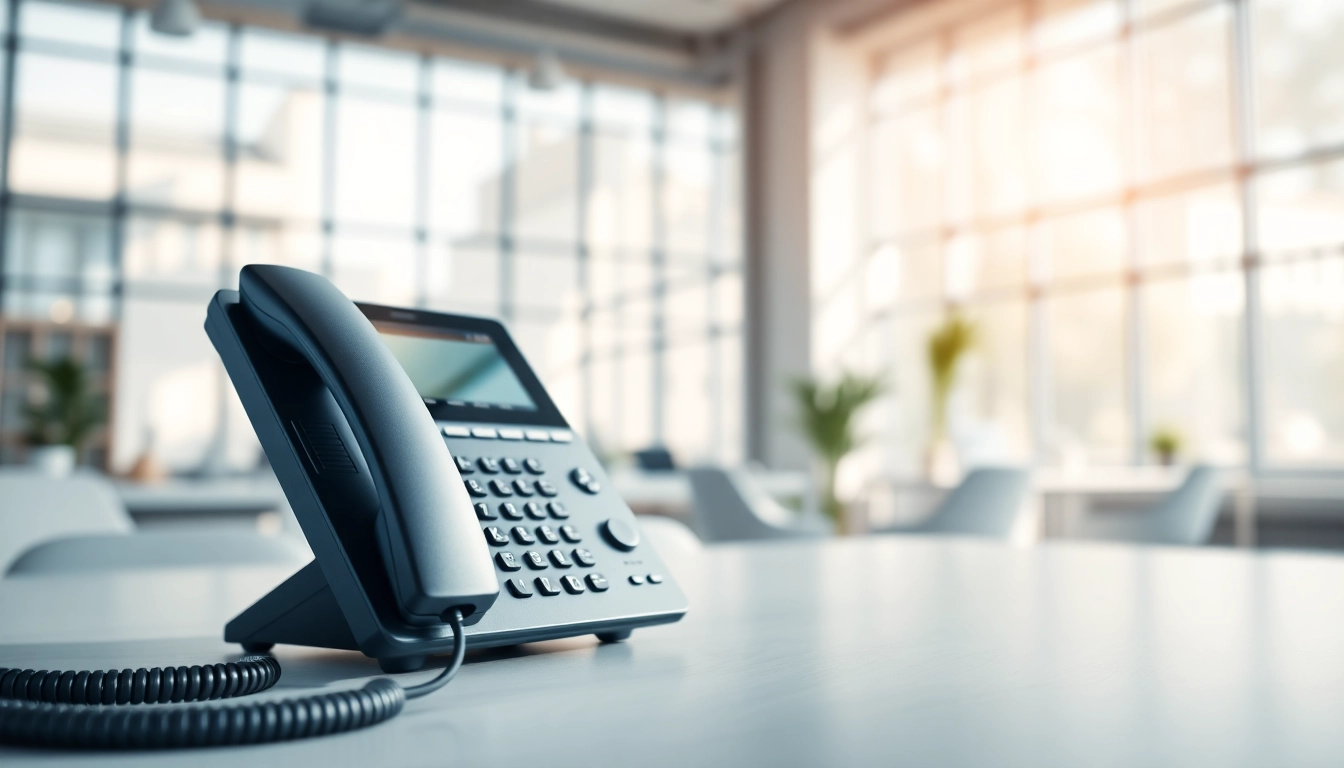 Explore the benefits of hosted VoIP phone systems for small business with an illustrated professional setup.