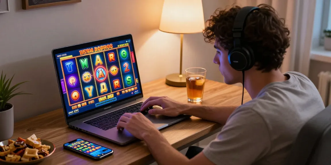 Engaging online gaming scene showcasing slot depo 1000 gameplay with vibrant graphics and an excited player.