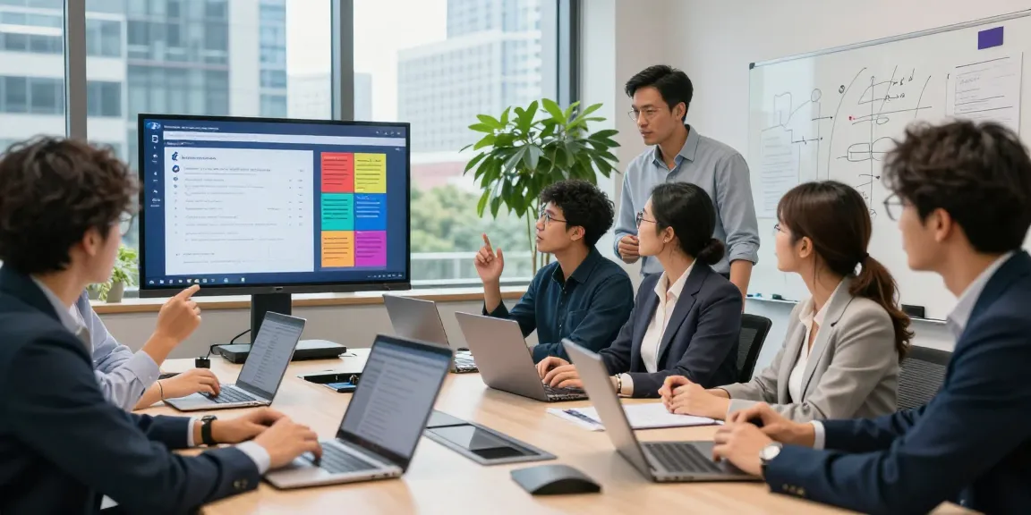Dynamic collaboration at a fb marketing agency in kl, showcasing strategic discussions and analytics.