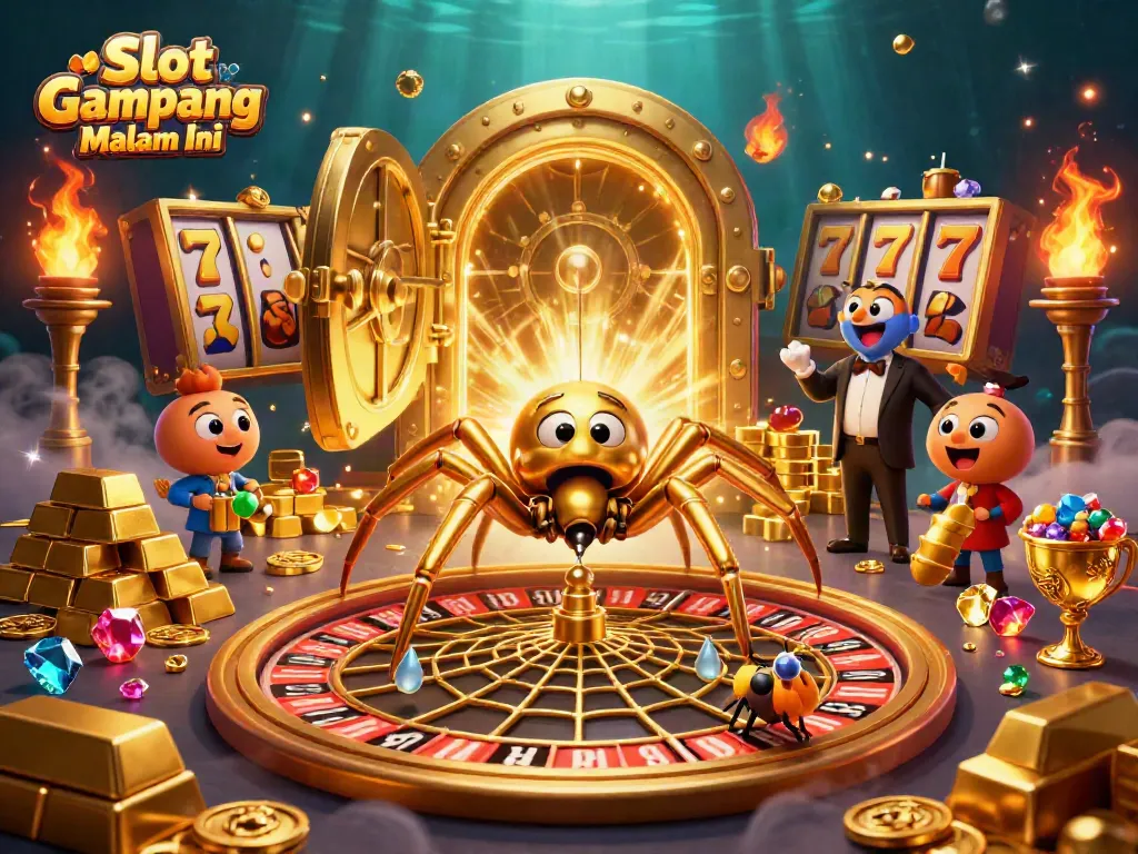 Slot Gampang Jackpot Malam Ini menghadirkan ilustrasi slot dengan simbol dan karakter menarik.