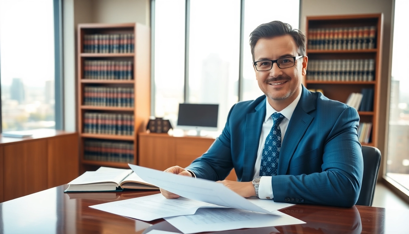 Clearwater truck accident attorney consulting with clients in a modern law office.