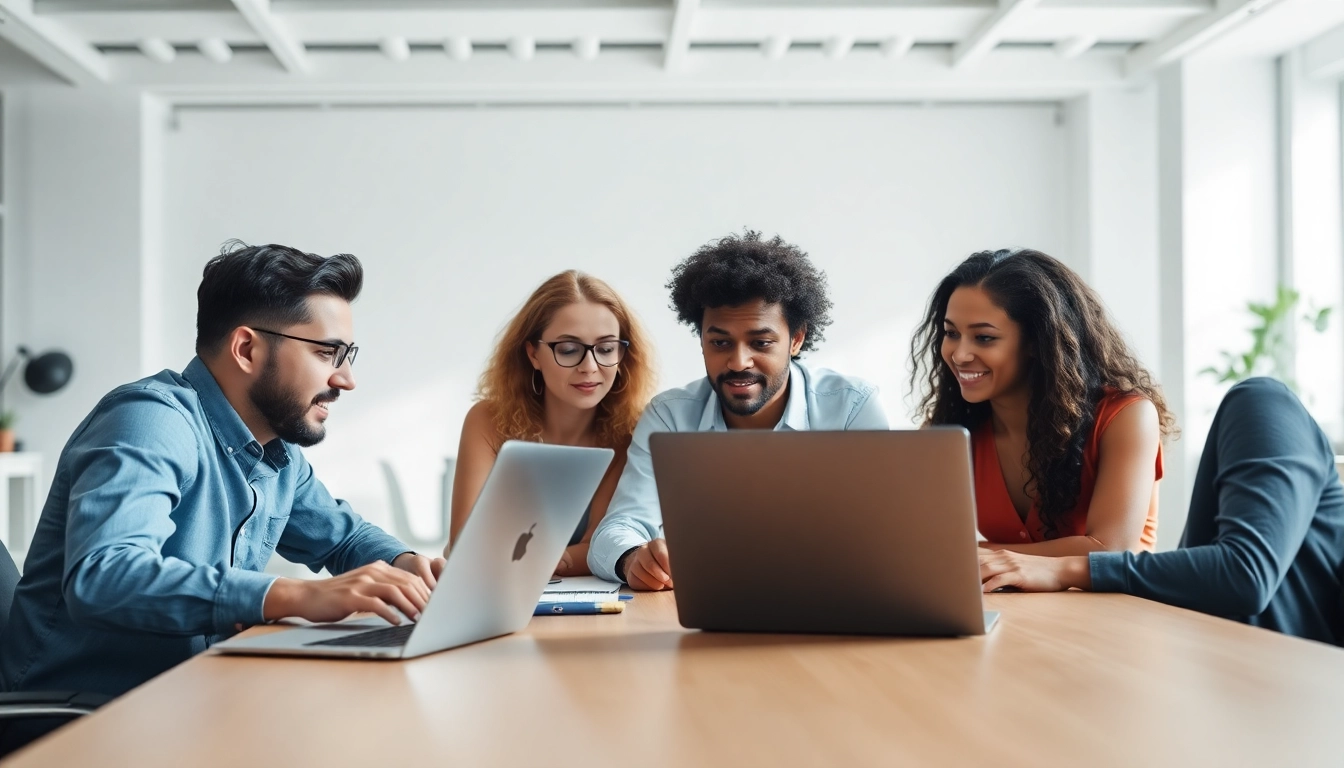 Developers at a web development company collaborating on innovative digital projects.
