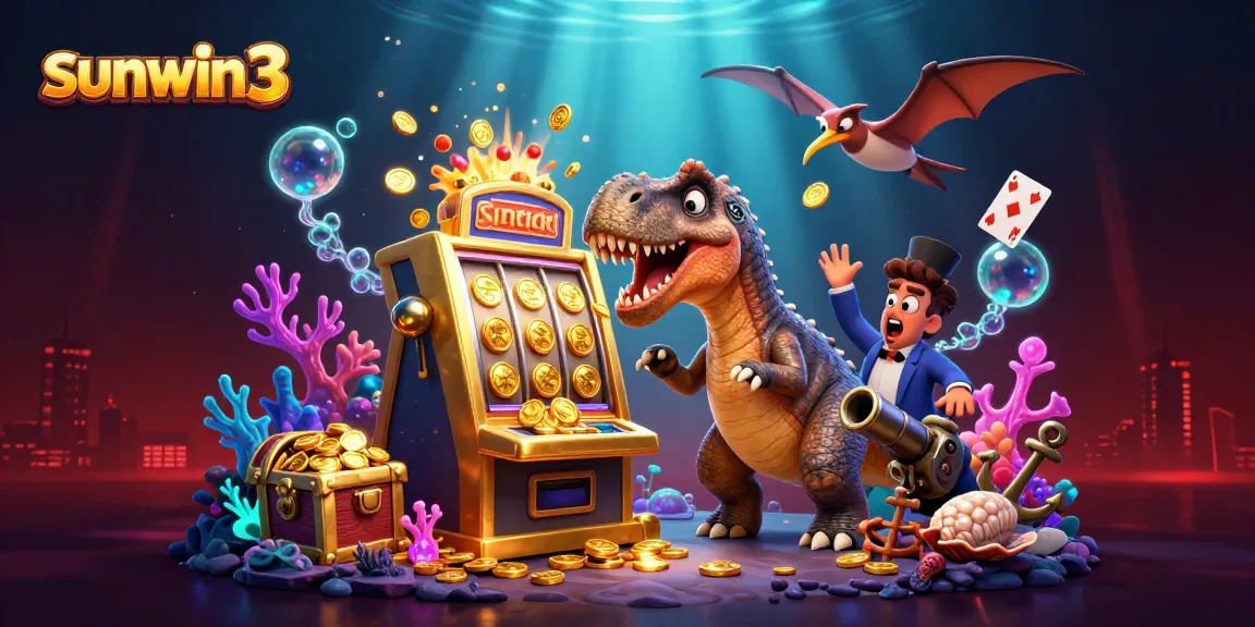 Experience a thrilling jackpot with sunwin3 as the pachycephalosaurus headbutts the slot machine.