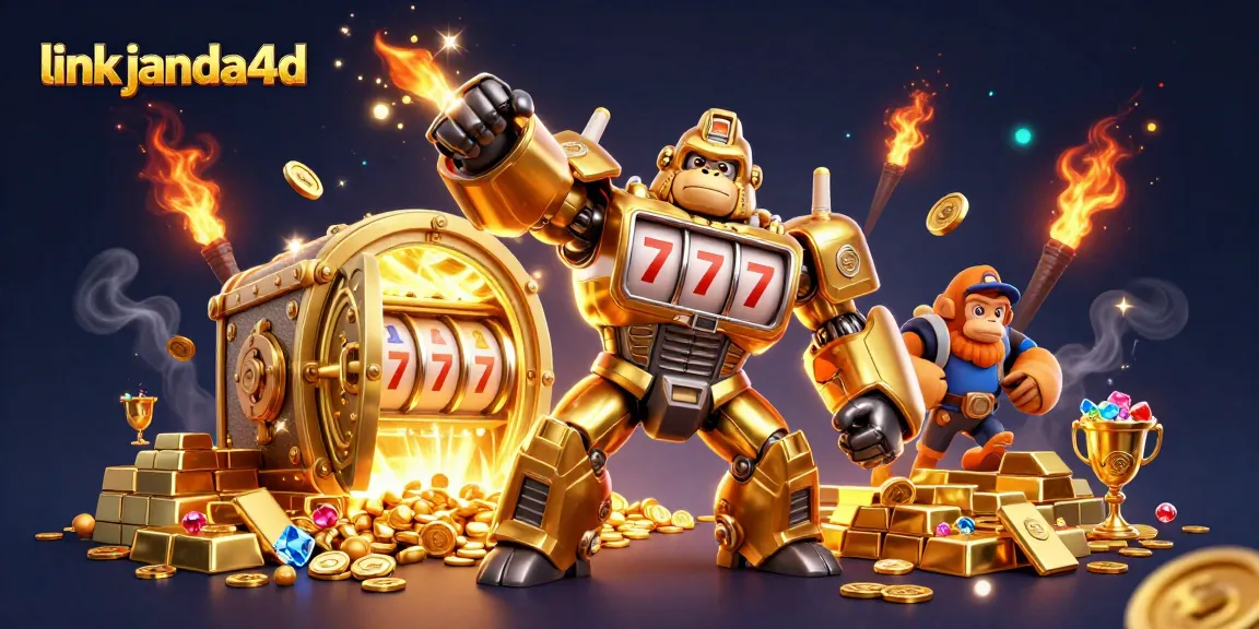 Link janda4d mewakili permainan slot yang mengagumkan dengan karakter gorila emas yang penuh semangat dan ruang emas yang berkilau.