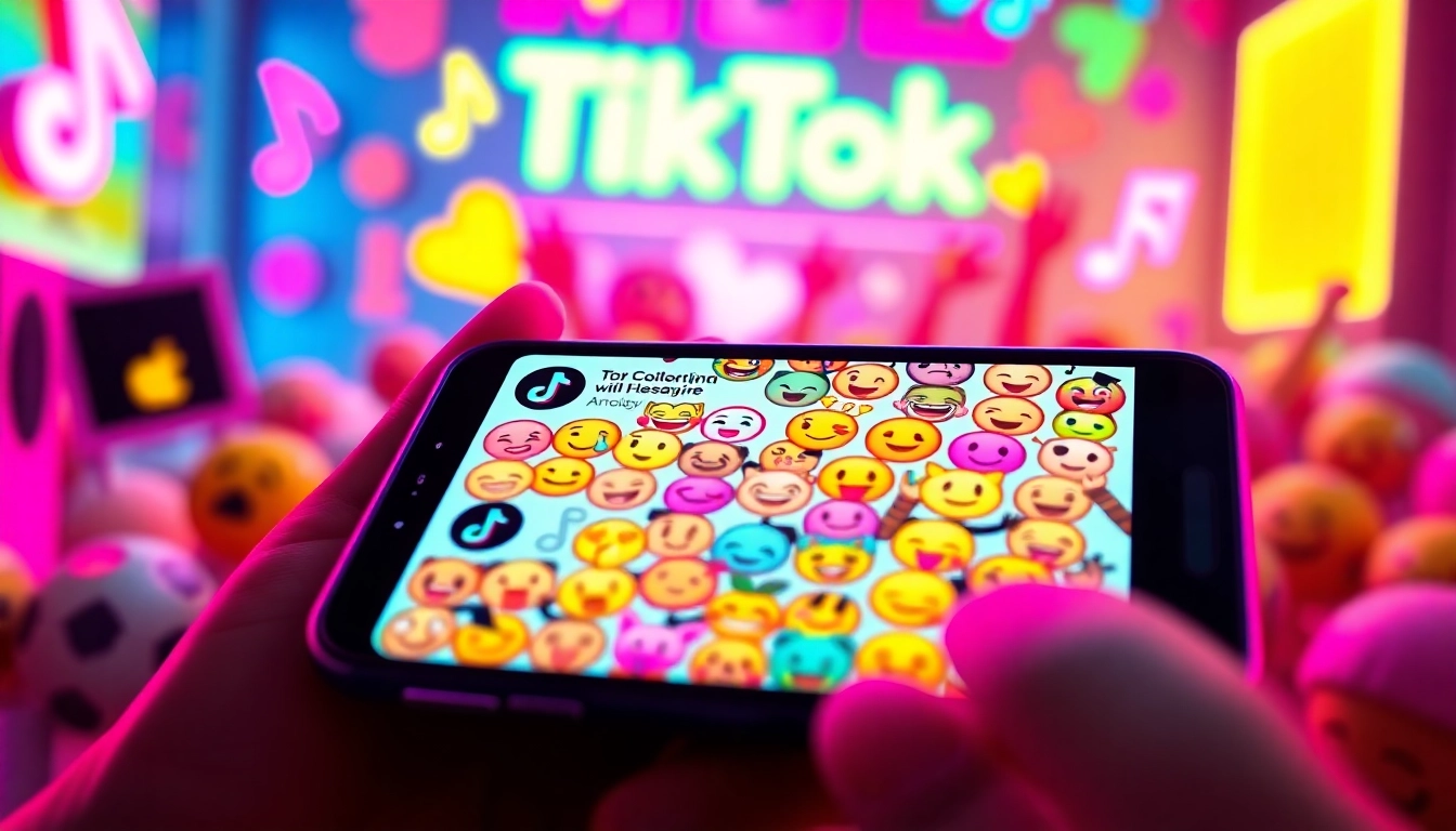 Engaging view of TikTok emojis shared on a smartphone, showcasing vibrant expression.