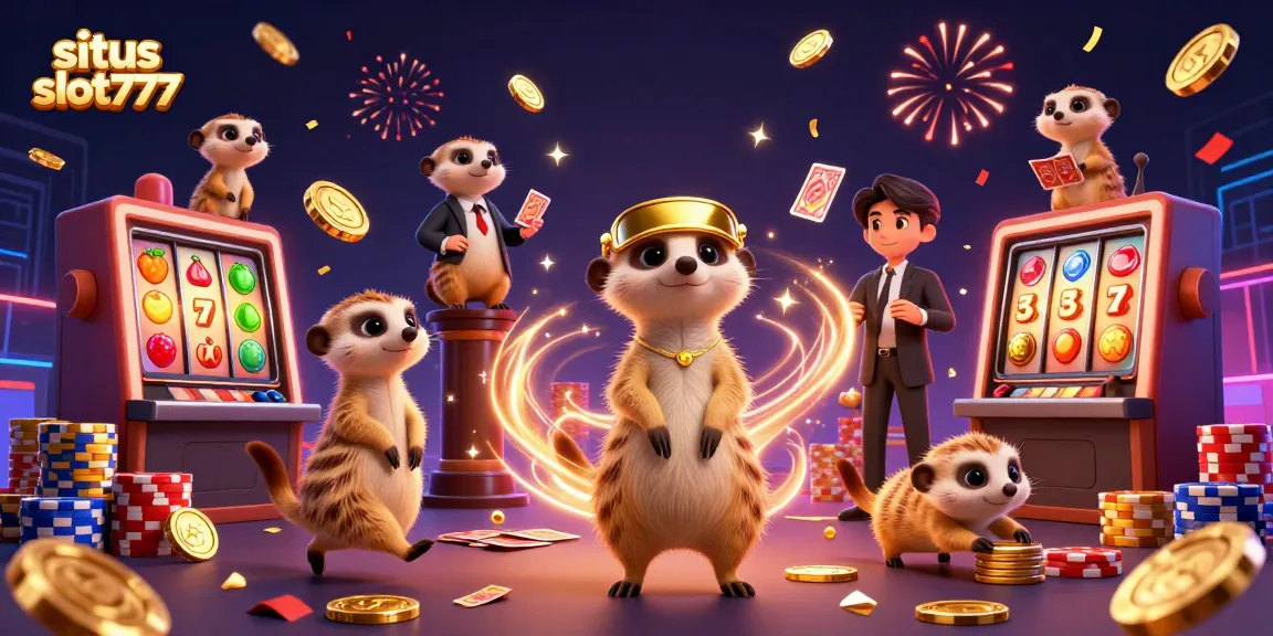Situs slot777 menampilkan koloni meerkat yang mengelola kasino dengan imbalan jackpot.