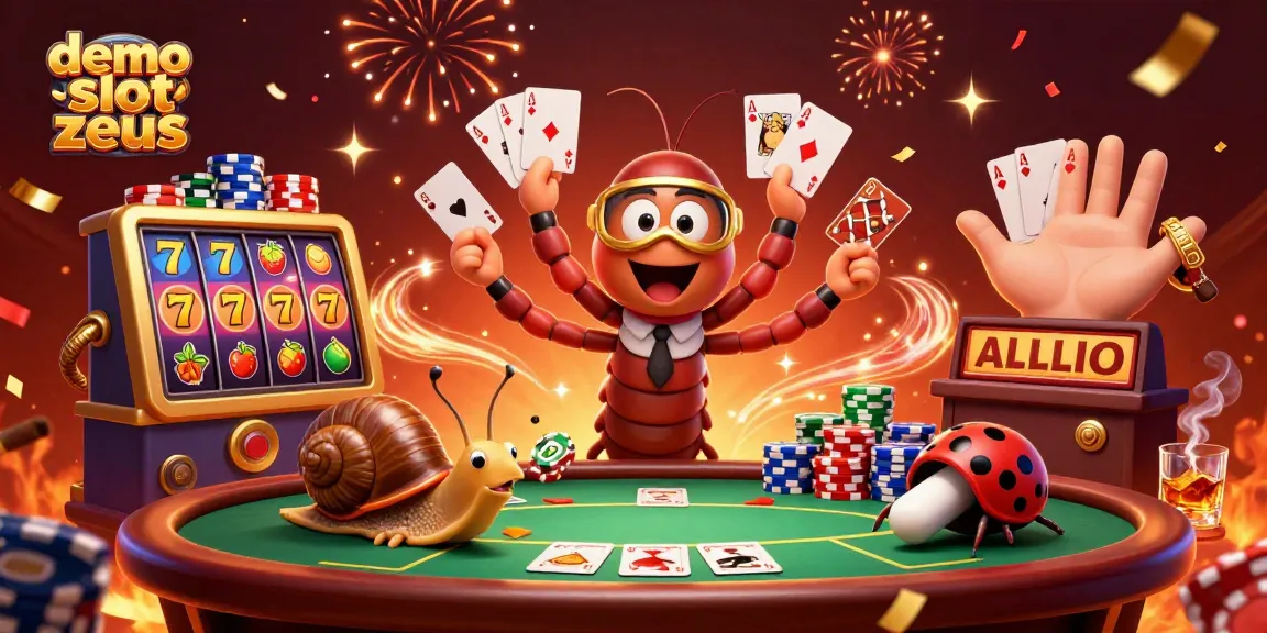 Engage in the demo slot zeus with vibrant visuals of jackpot symbols, colorful chips, and exciting characters.