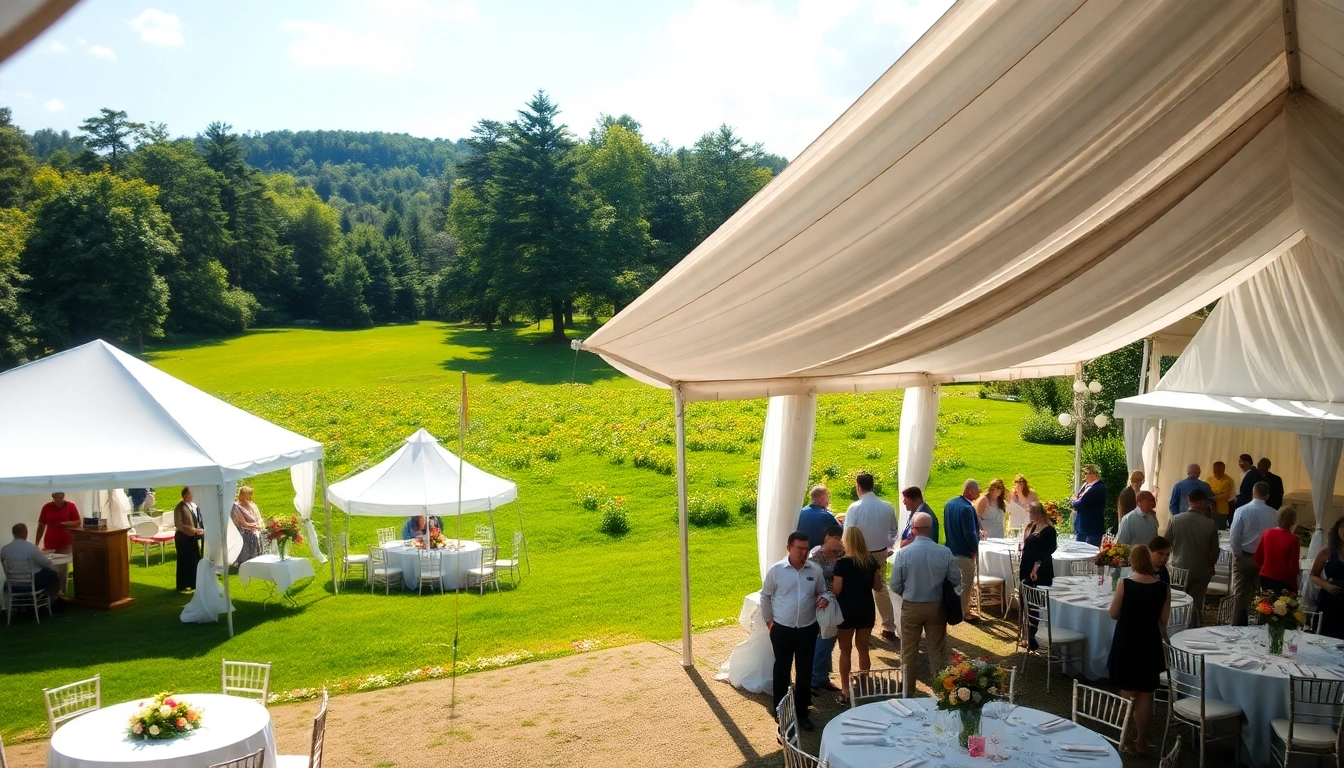 Stunning tent rentals showcased in a vibrant outdoor setting, ideal for events and gatherings.