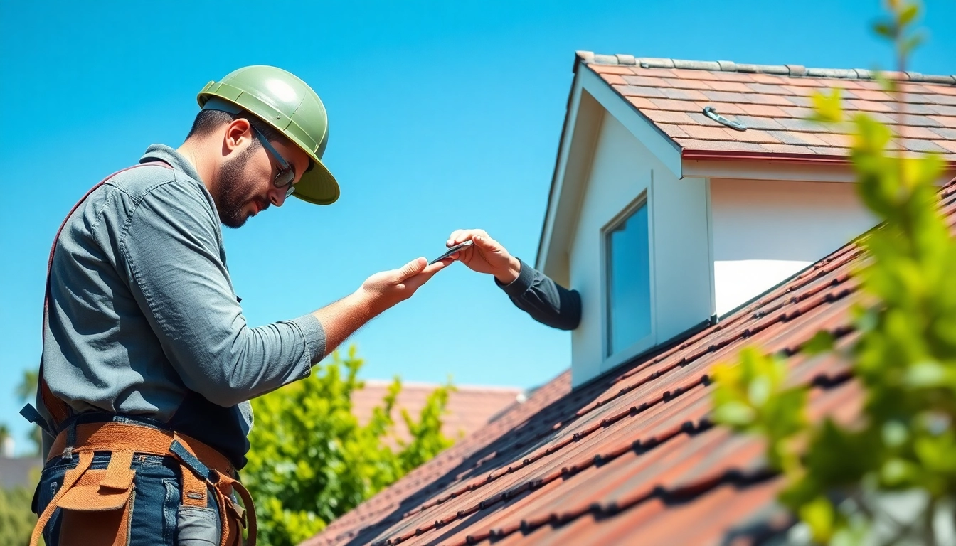 Skilled technician performing roof repair on a residential building with detailed attention.