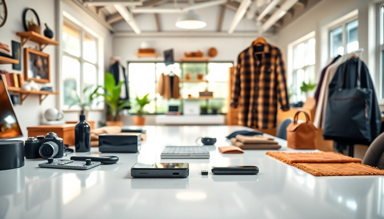 Fotografia di Prodotti che evidenzia articoli in un ambiente elegante e luminoso.