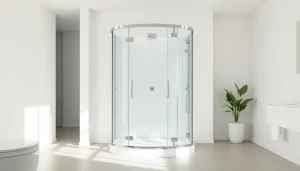 sonni Duschkabine in einem modernen Badezimmer mit elegantem Design und klaren Linien präsentieren.