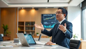 카드 현금화 전략을 논의하는 전문가, 현대적인 사무실 배경