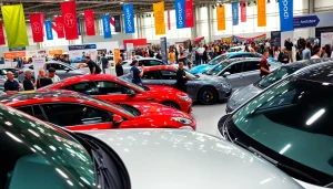 Exciting Auto Cars Show exhibition featuring diverse models and enthusiastic visitors.