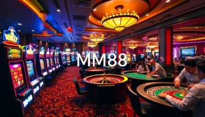 Experience the excitement of MM88 with players at vibrant casino tables.