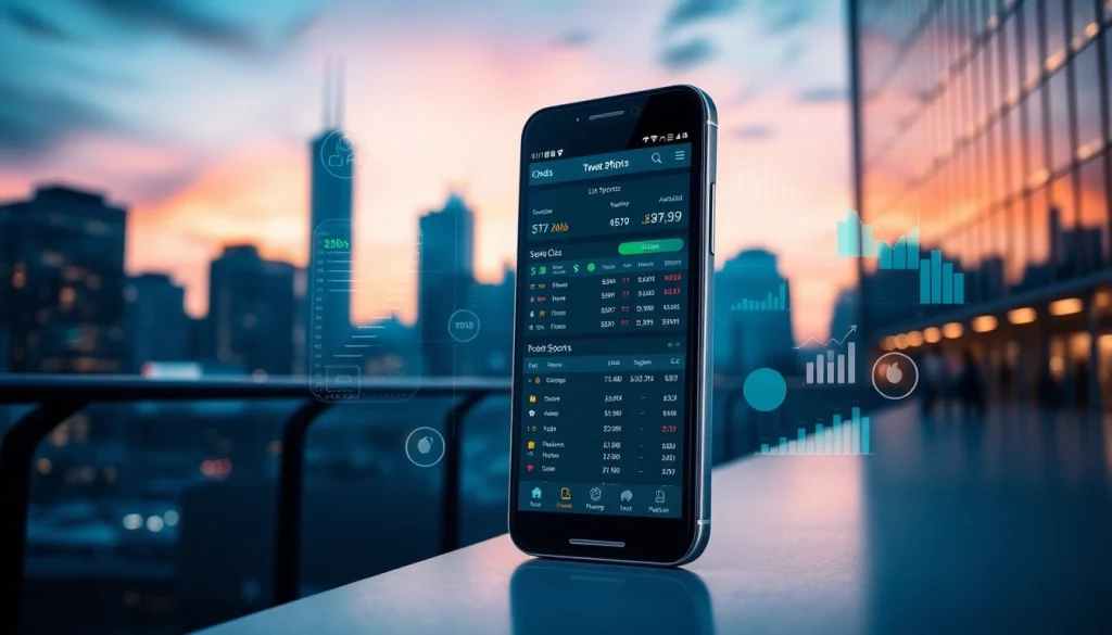 Engage with the best sports betting apps India showcased on a smartphone surrounded by vibrant visuals.