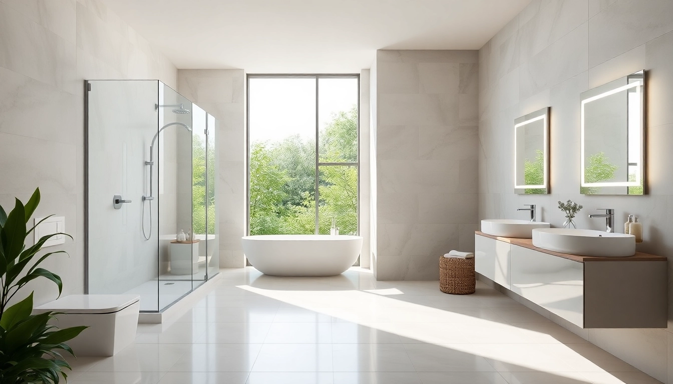 Admire une cabine de douche moderne inspirée par sunny showers france, avec des miroirs LED élégants.