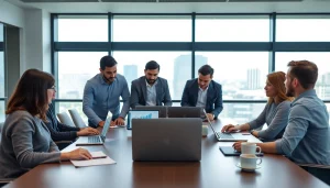 Enhance Microsoft 365 Security & Compliance strategies with a collaborative team approach in a modern office.