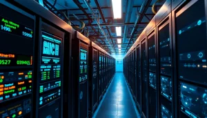 Bitcoin mining facility showcasing advanced ASIC miners in action.