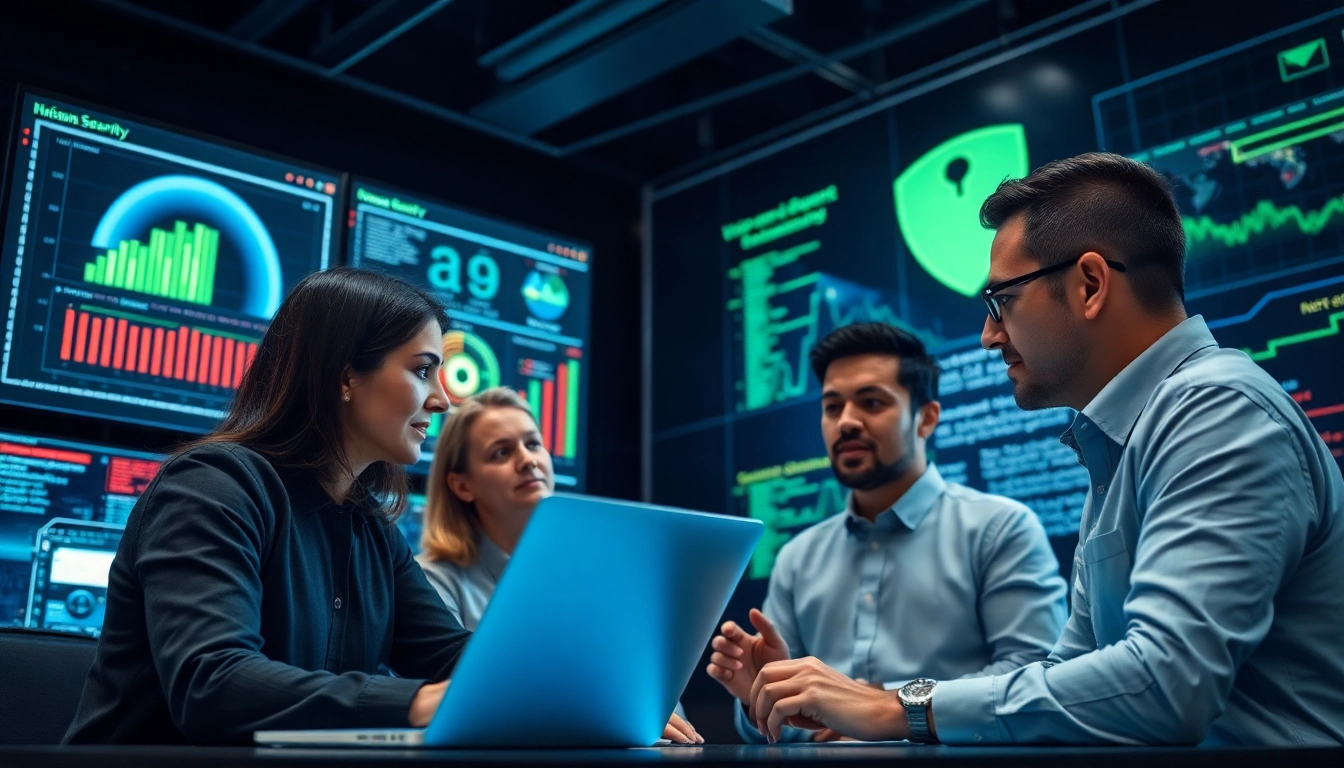 Engaging cybersecurity team showcases cirt activities in a professional environment, highlighting collaboration.