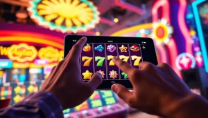 Mainkan slot online dengan antarmuka kasino digital yang berwarna-warni dan menarik.