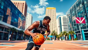 Anthony Black showcasing skills in an Orlando setting, illustrating basketball culture and community.