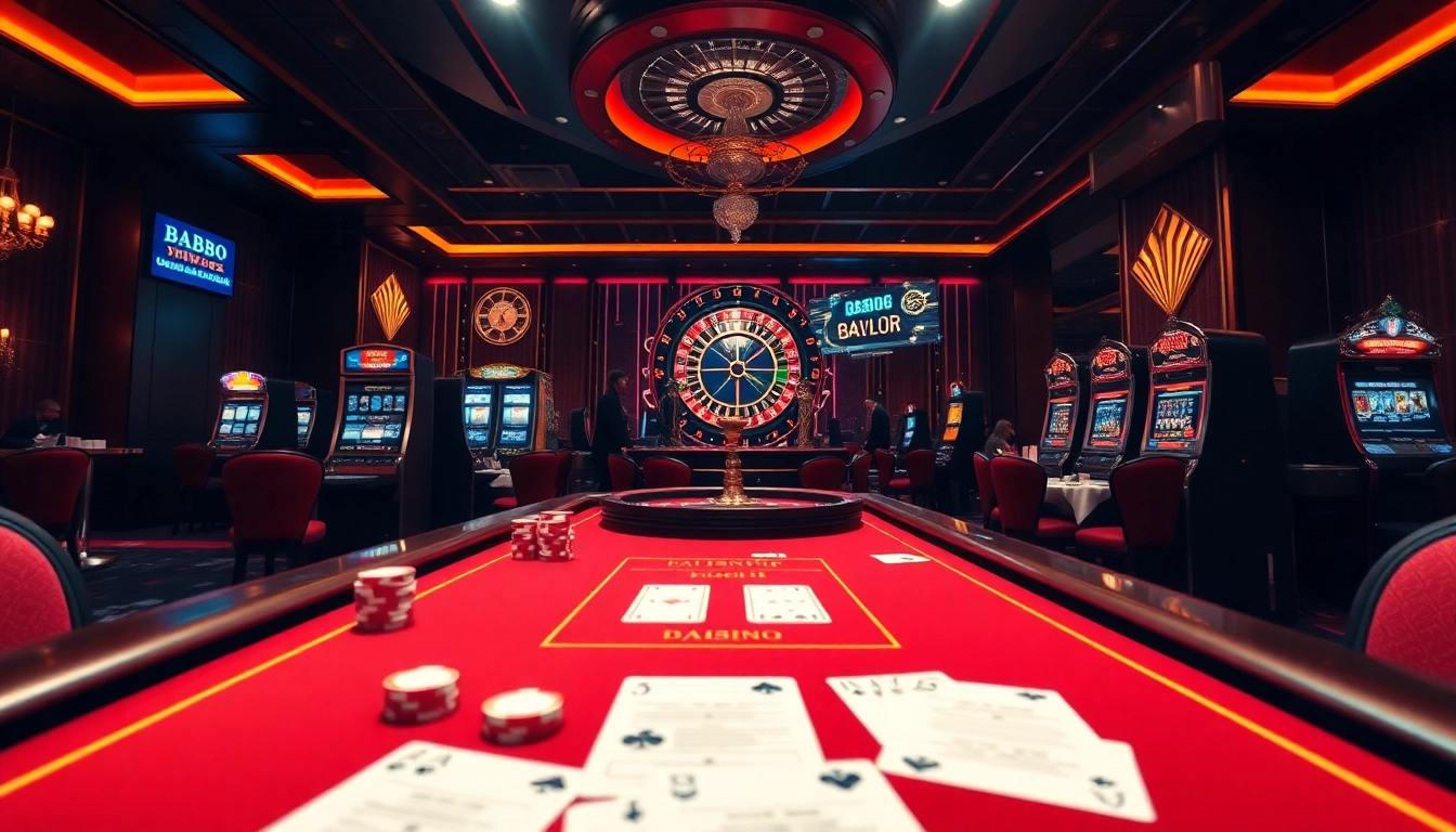 Babu88 players enjoying an engaging casino experience with poker and slot machines.